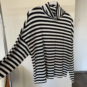 Black and white striped turtleneck